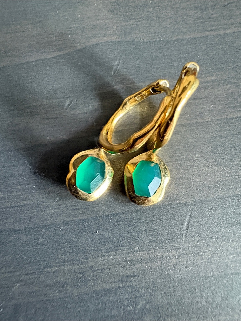Monica Vinader odyssey Gold-Tone Earrings with Green onyx Gemstone Accent